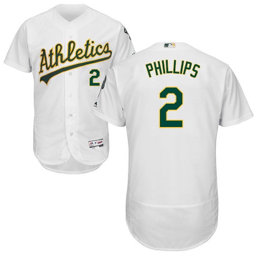 Athletics #2 Tony Phillips White Flexbase Authentic Collection Stitched MLB Jersey
